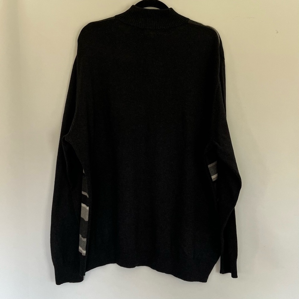 Sebastian Cooper Grey Stripe Mock Neck Sweater, Size XXL - Picture 6 of 8